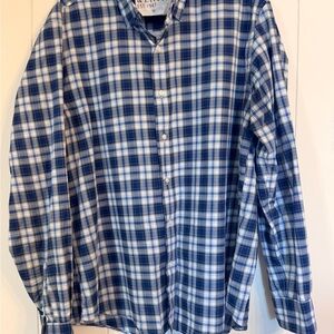 Frank & Eileen Navy and White Plaid Men's Shirt